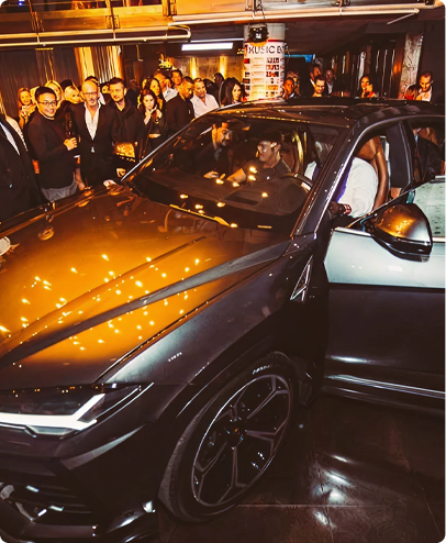 Lamborghini Urus unveiling at Music Box San Diego